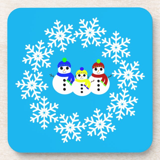 Porta-copo Portas copos de Snowmen de Natal (Frente)