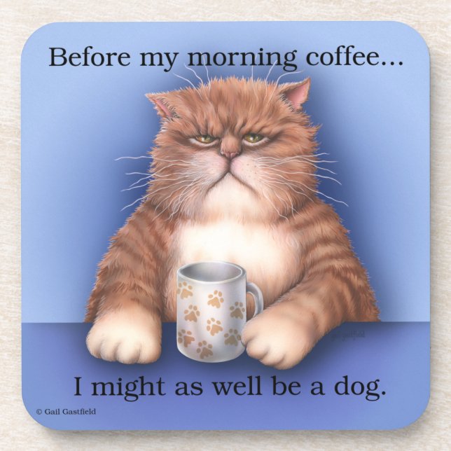 Porta-copo Portas copos do gato do café (Frente)