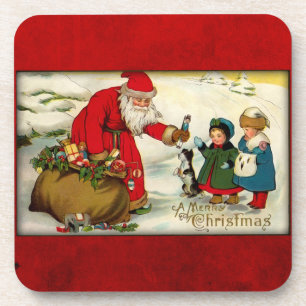 Porta-copo Portas copos do Natal do papai noel do vintage