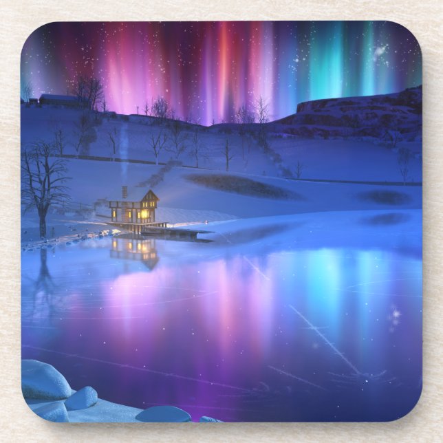 Porta-copo Portas copos invernais de arco-íris (Frente)