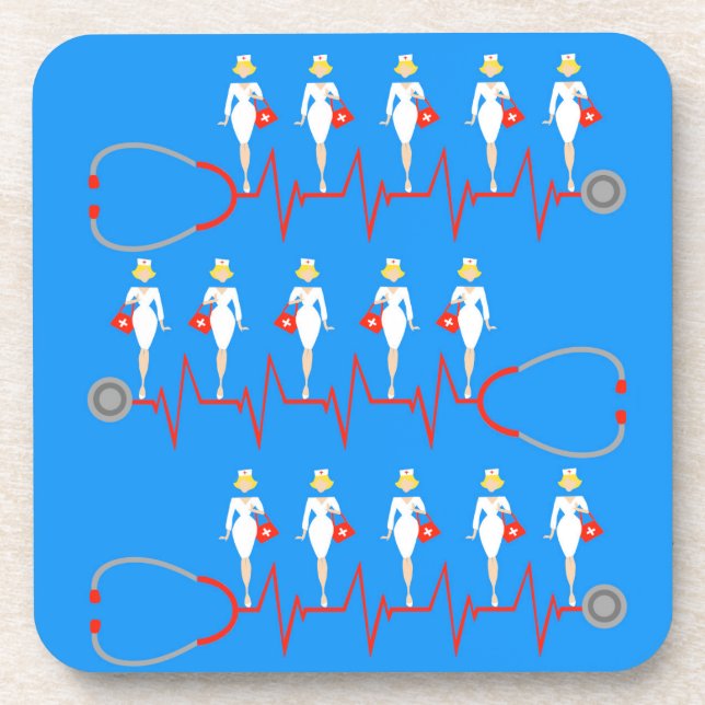 Porta-copo Portas copos plásticas duras da enfermeira retro (Frente)