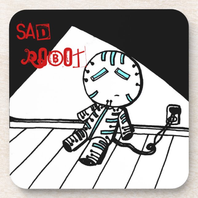 Porta-copo Portas copos Sad Robot - Conjunto 6 (Frente)
