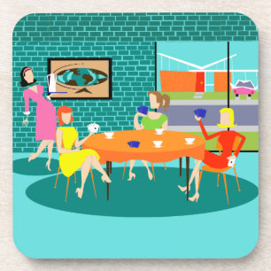 Porta-copo Portas copos semanais de jogo de cartas com retrô 