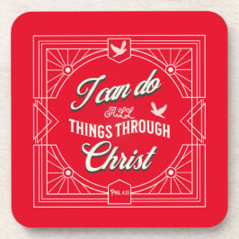 Porta-copo Posso Fazer Tudo Através Do Cristo