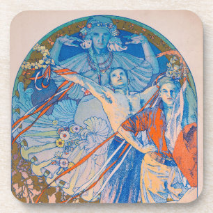 Porta-copo Poster de Alphonse Mucha para o Festival de Sokol