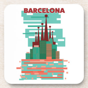 Porta-copo Poster de viagens de Barcelona
