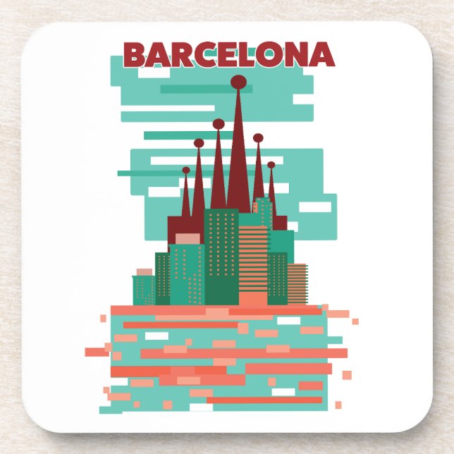 Porta-copo Poster de viagens de Barcelona (Frente)