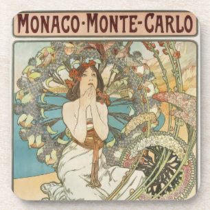 Porta-copo Poster de Vintage Mont-Carlo por Alphonse Mucha