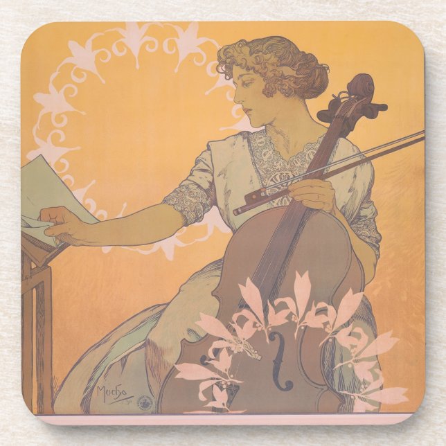 Porta-copo Poster de Zdenka Cerny por Alphonse Mucha (Frente)