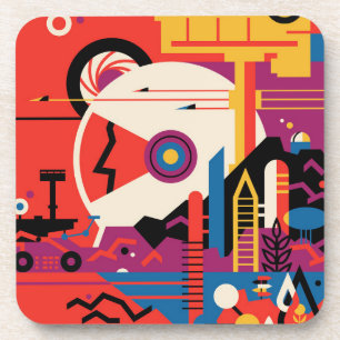 Porta-copo Poster do Espaço Retroativo - Programa de Exploraç