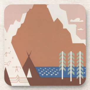 Porta-copo Poster vintage Promovendo Viagem para Montana. 2