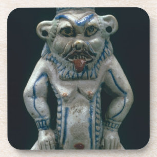 Porta-copo Pote de Kohl sob a forma do deus Bes, reino novo,