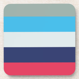 Porta-copo Praça de Stripes Azul E Borgonha