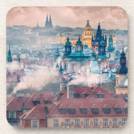 Porta-copo Prague Old Town Morning Hard Plastic Coaster