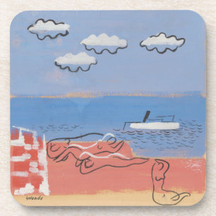 Porta-copo Praia, Areia, Portas copos Contemporâneas de Arte