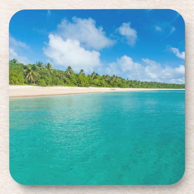 Porta-copo Praia com palmeiras, Tonga (Frente)