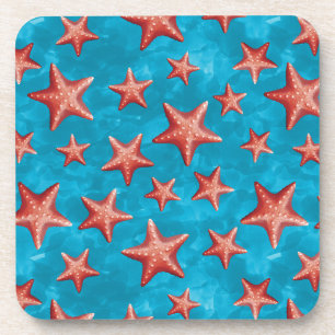 Porta-copo Praia Náutica do Verão de Starfish Vermelho
