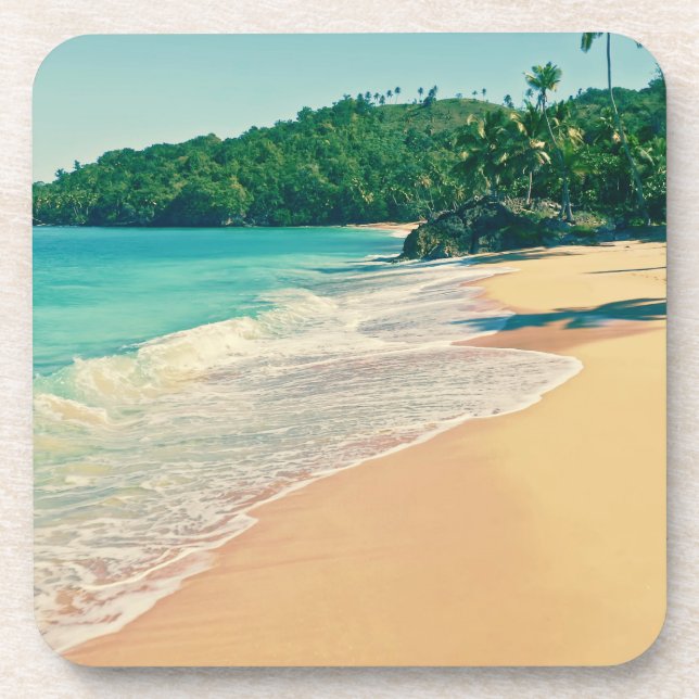 Porta-copo Praia Tranquila da Ilha Tropical (Frente)