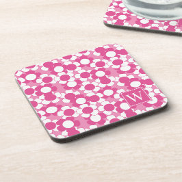 Porta-copo Preppy Daisy Bloom – Rosa Quente e Monograma Rosa