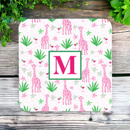 Porta-copo Preppy Girafas Cosmopolitans Monograma