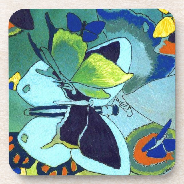 Porta-copo Presente mosaico borboleta (Frente)