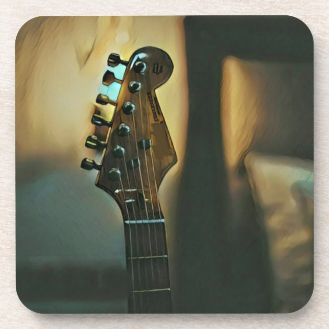 Porta-copo Presentes de guitarra vindimada (Frente)