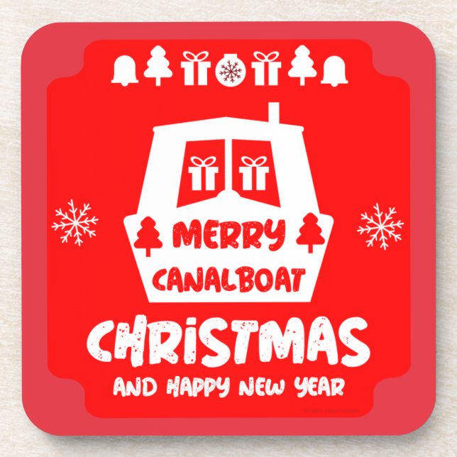 Porta-copo Presentes de Natal do Canal Narrowboat (Frente)