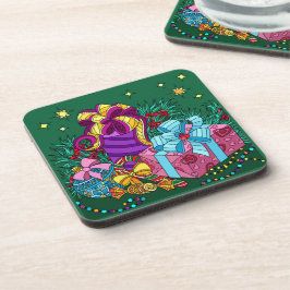 Porta-copo Presentes de Natal pintados; feriado bonito