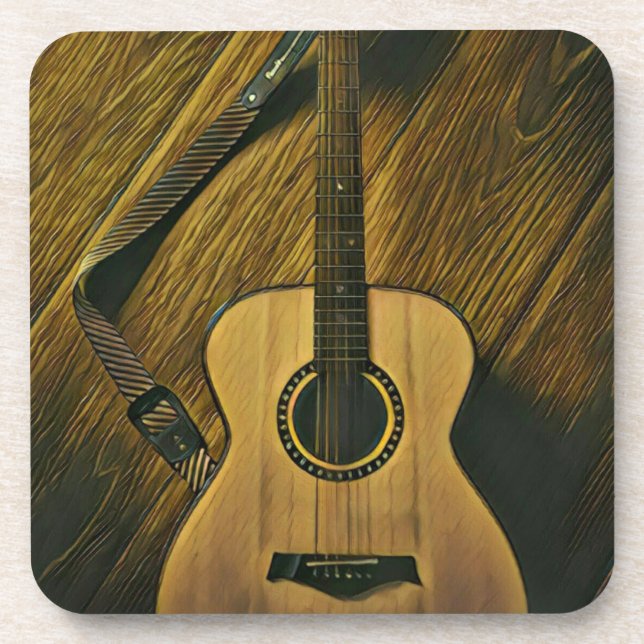 Porta-copo Presentes para um guitarrista músico (Frente)