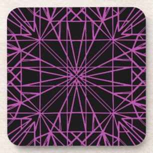 Porta-copo Preto e Roxo/Magenta Simetria Geométrica