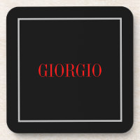 Preto Vermelho Seu Nome Minimalista Moderno Pessoa