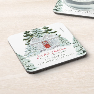 Porta-copo Primeiro Natal em nosso Novo Endereço Doméstico e 