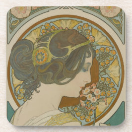 Porta-copo Primrose por Alphonse Mucha