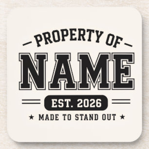 Porta-copo Propriedade Personalizada do Nome – Estilo Varsity