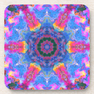Porta-copo Psicodélica Azul Hippie Rosa e Amarelo
