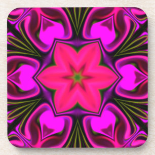 Porta-copo Psicodélica Flor Hipoteca Rosa e Roxo