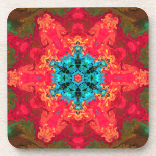Porta-copo Psicodélico Azul Hippie e Vermelho
