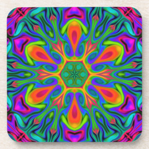Porta-copo Psicodélico Hippie Flor Arco-Íris