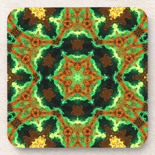 Porta-copo Psicodélico Hippie Verde e Laranja