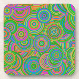Porta-copo Psychedelic Circles Plastic Coaster