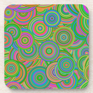 Porta-copo Psychedelic Circles Plastic Coaster