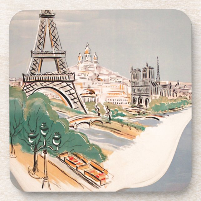 Porta-copo Publicidade à Viagem aérea da Torre Eiffel de Pari (Frente)