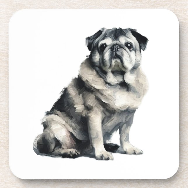 Porta-copo Pug Antigo (Frente)