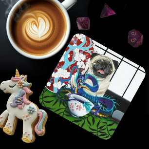 Porta-copo Pug e Dragon