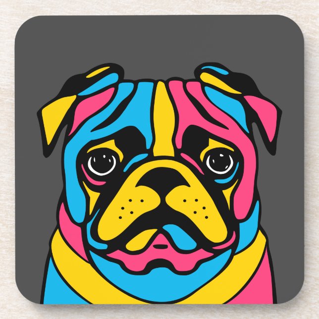 Porta-copo pug personalizável de 3 tons (Frente)