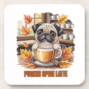 Porta-copo Pugkin Spice Latte – Design de Café de Pug de Outo