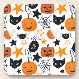 Porta-copo Pumpkin, aranha, gato preto