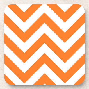 Porta-copo Pumpkin Laranja, Grande Chevron Branco Padrão ZigZ