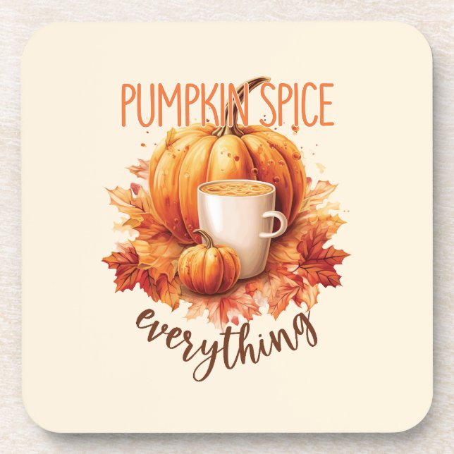 Porta-copo Pumpkin Spice All - Folhagem de outono e latas (Frente)