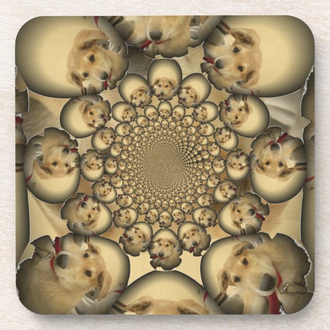 Porta-copo Puppy Kaleidoscope Art Impressão (Frente)